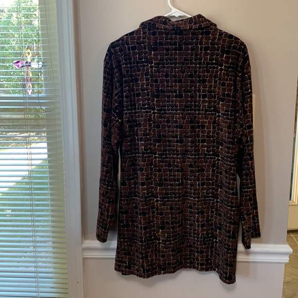 Jason Maxwell Woman’s 1X 80% Cotton Velour Button Up L/S Side Slits Shirt Jacket - Picture 6 of 10